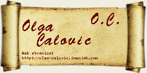 Olga Ćalović vizit kartica